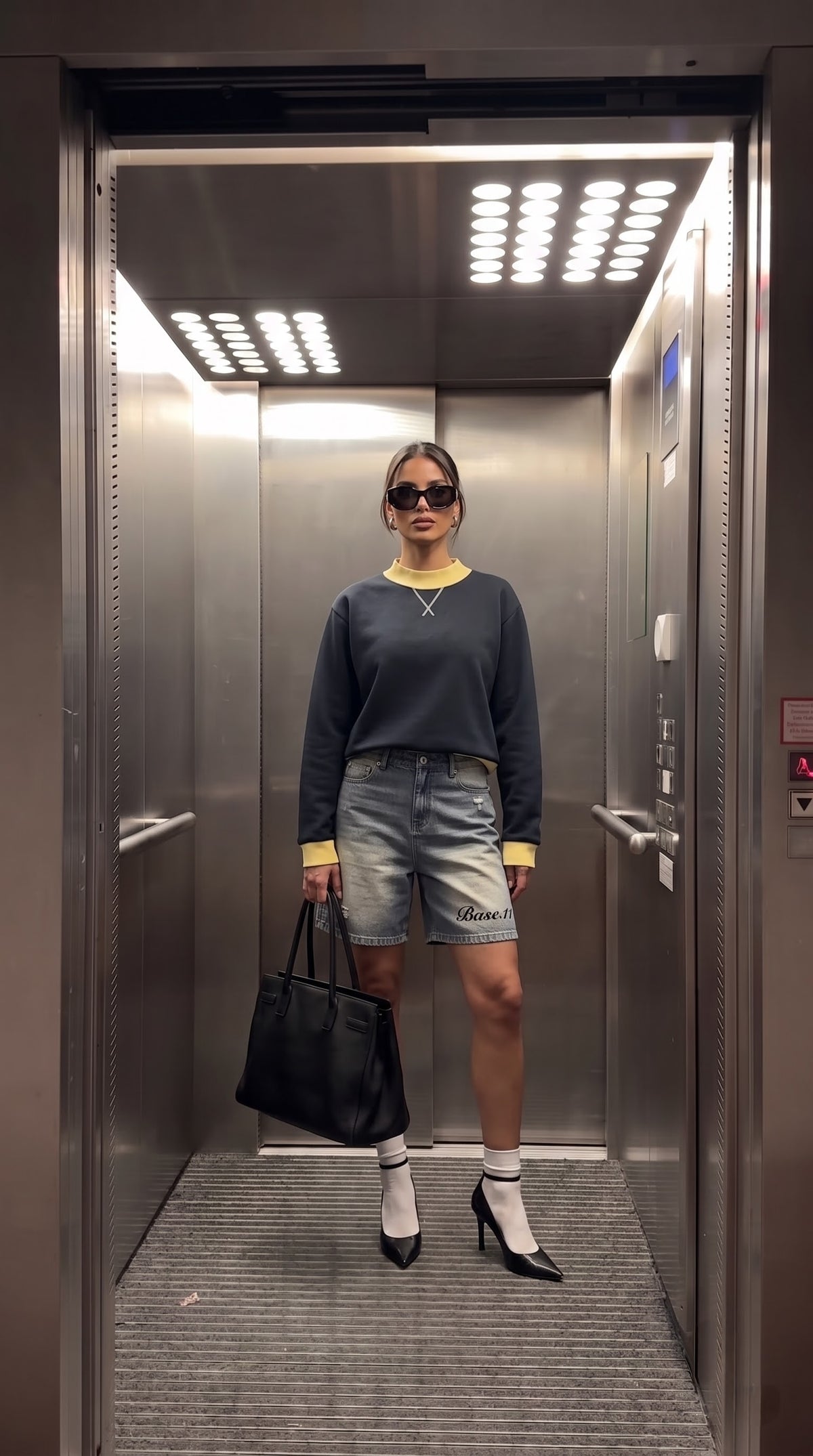 The Contrast Mock Neck Sweatshirt | Women
